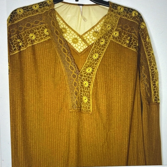 NWOT - Free People Lola Long Sleeve Mustard Colored Top Size XS P2P: 28 - Picture 4 of 15